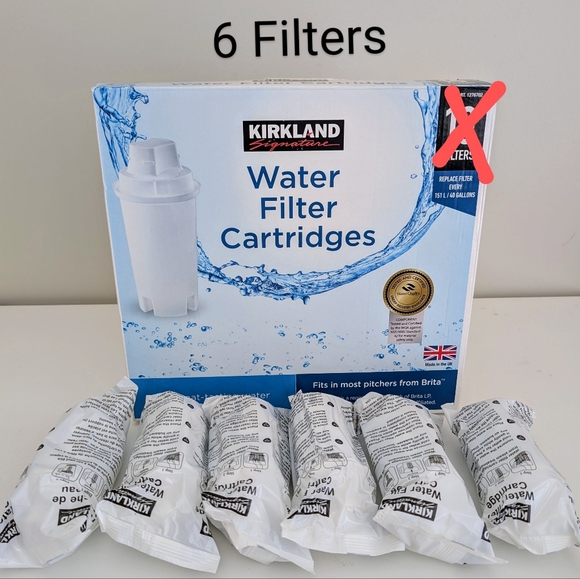 NEW 6 Pack Kirkland Signature Water Filter Cartridges for Brita Pitcher Costco - Picture 1 of 8